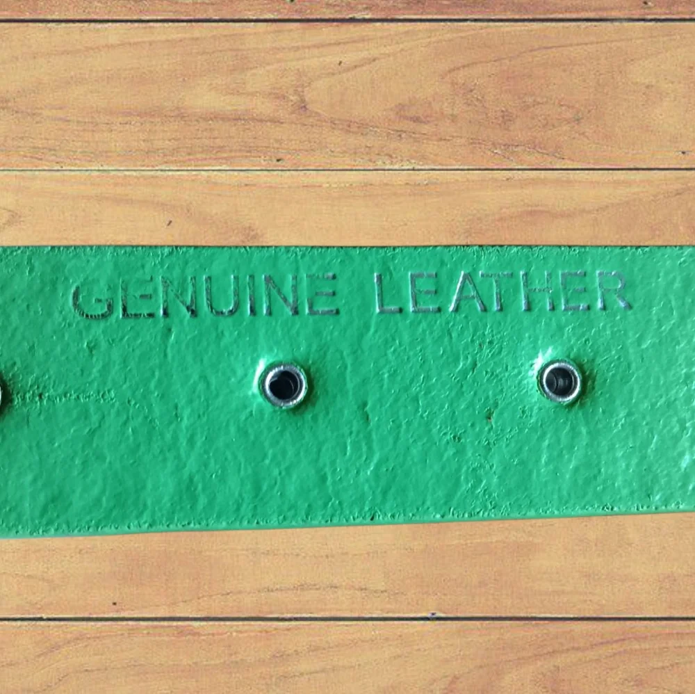 - Nocona Green Studded Leather Belt with Silver Buckle. NWT